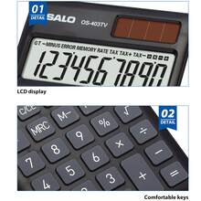 Black Desk Calculator With Large Key Buttons, 12 Digits, Large Eye-Angled Display, Solar And Battery Powered For Home And Office - Black - View 8