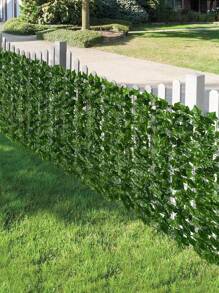 1pc Plastic Artificial Ivy Boxwood Fence With Moss And Grass, Green Fence With Faux Leaves For Garden Party Decoration (Can Be Joined), Valentine Day, Gift Gifts Birthday Graduation,Garden Decor,Outdoor Plant,Gardening,Fake Flowers