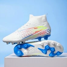 1 Paar neue professionelle Fußballschuhe für Herren mit Stollen Anti-Rutsch AG, Fußballstiefel für Erwachsene, atmungsaktiv, hoher Schaft, Paar Outdoor Rasen leichte Match-Trainings Leder Klassiker Fußballschuhe