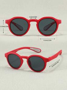 1副流行的圓框時尚兒童眼鏡,tpee材料,3-14歲 - 紅色 - 查看 4
