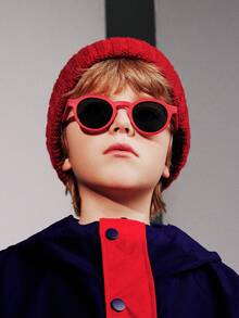 1副流行的圓框時尚兒童眼鏡,tpee材料,3-14歲 - 紅色 - 查看 2