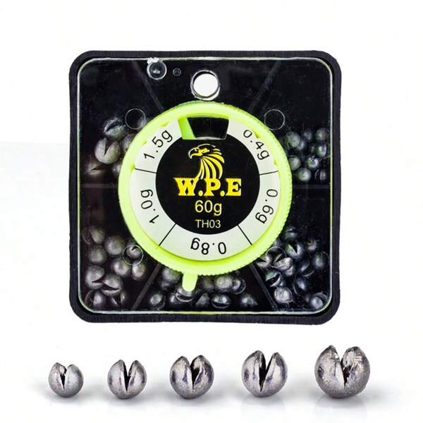 78 Pièces/boîte De Plombs De Pêche En Boîte, Kit De Plombs De Pêche Amovibles Split Shot De 0,4g À 1,5g Pour Leurres De Pêche Au Bar Et Au Poisson-chat (la Couleur De La Boîte Est Aléatoire)