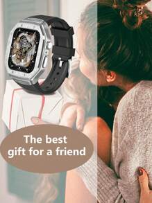 Zinc Alloy Modified Party Fashion Watch Case TPU Strap Protective Cover Integrated, Compatible With Apple Watch 8 S7 5 Ultra S8 SE6