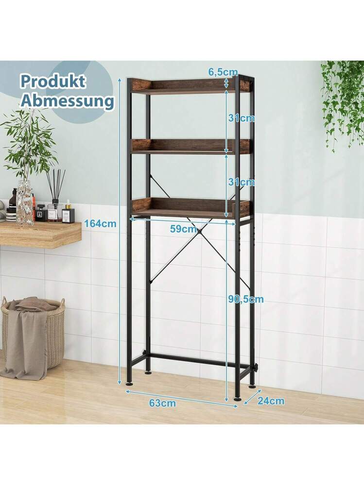 Scaffale WC a 3 livelli in bambù naturale, mobile multifunzione con protezione anti-ribaltamento, salvaspazio verticale | Leroy Merlin