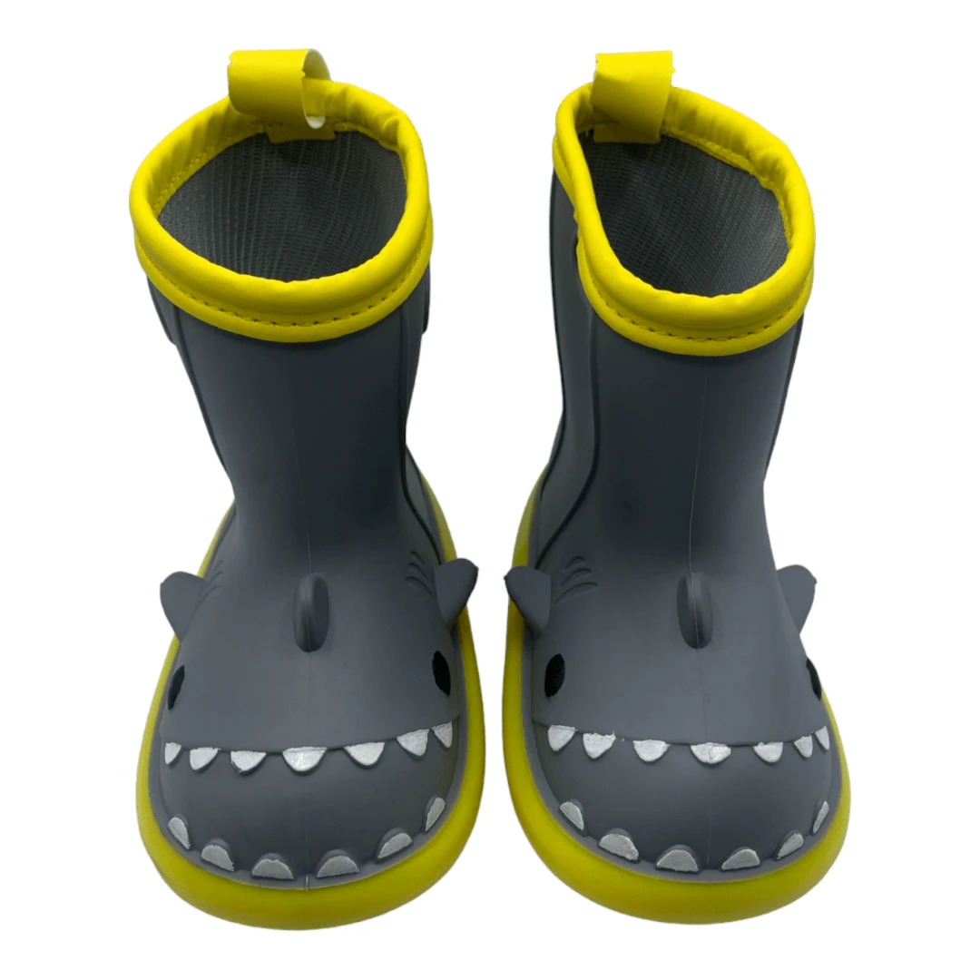 Botas De Lluvia Impermeable Para Niños Tiburón Shark Ligera - Gris - Ver 1