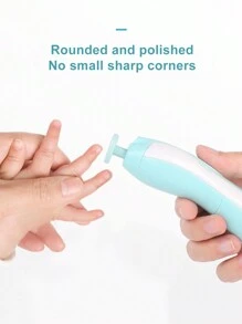 一套婴儿电动指甲锉，适合婴幼儿，6个磨头，4种速度模式，可用于修剪脚趾甲和手指甲。