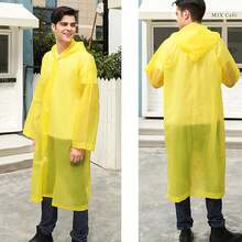1件時尚加厚雨衣女士戶外便攜式防水雨衣女士雨衣披風,適用於旅行露營徒步旅行,非一次性雨衣旅遊戶外音樂會男女通用輕便雨衣 - 黃色 - 查看 3