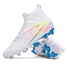 1 Paar neue professionelle Fußballschuhe für Herren mit Stollen Anti-Rutsch AG, Fußballstiefel für Erwachsene, atmungsaktiv, hoher Schaft, Paar Outdoor Rasen leichte Match-Trainings Leder Klassiker Fußballschuhe