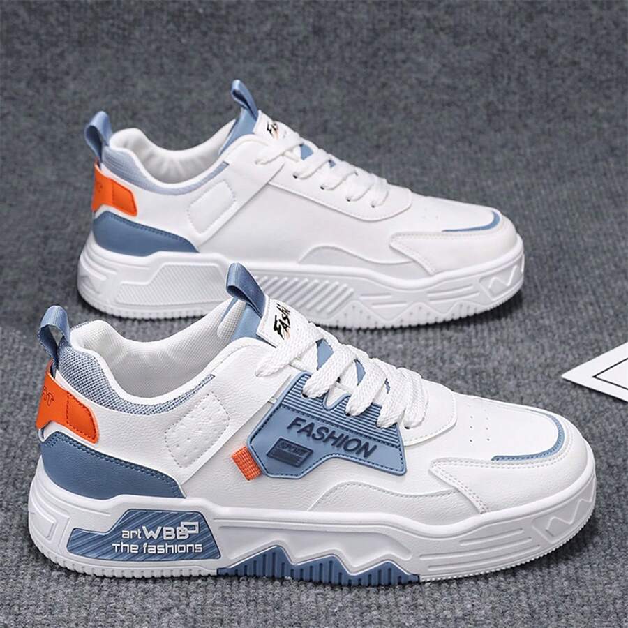 Giải trí Giúp đỡ thấp Đúng mốt Giày thể thao Đối với Bốn , Hàn Quốc Phong cách , Giày dép , Trắng - Xanh và trắng - Xem 1