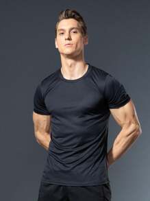 3pcs Boyfriend Style Men's Quick-Dry Short Sleeve Loose Breathable Fitness Running Outdoor Sports T-Shirt