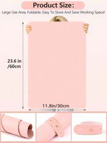 1 tấm lót bàn làm móng bằng da PU có thể gấp gọn, giặt được, phù hợp cho thợ làm móng và sử dụng tại nhà, chất liệu da sợi nhỏ mềm mại, có 2-4 lỗ ngẫu nhiên để kê tay khi làm móng, có thể sử dụng trên bàn làm móng, giao hàng màu ngẫu nhiên. - Hồng - Xem 9