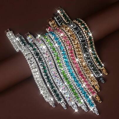 سوار مرصع بالراين الموضة قطعة واحدة، سوار الروماني اليومي للنساء، مجوهرات زفاف فريدة