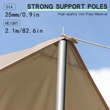 Outdoor Camping Tent Tarp Extremely Large Canopy With 2 Poles Ripstop Sun Shelter Rainly - Champagne Asymmetrical Butterfly - View 3