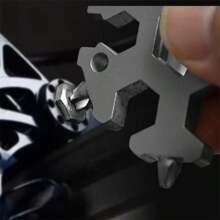 Dụng cụ đa năng hình bông tuyết mini 18 trong 1, Dụng cụ mở nắp chai hình bông tuyết bằng thép không gỉ / Bộ tuốc nơ vít Phillips phẳng / Cờ lê Quà tặng Giáng sinh cho nam giới, Dụng cụ tiện ích cắm trại thú vị, Quà tặng cắm trại độc đáo - Bạc - Xem 6