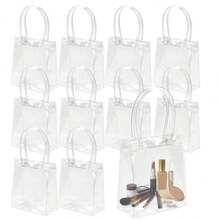 5pcs Transparent PVC Gift Bags (With Handle), Small Clear Gift Packaging Bag, Reusable Shopping Bag (With Handle), Suitable For Merchandise, Retail, Small Businesses - Clear - View 11