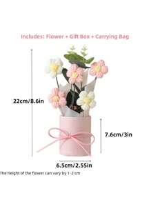 5 件成品手工钩针紫色花束手工针织花束钩针花束套装针织假向日葵玫瑰雏菊适合母亲节生日婚礼圣诞节感恩节礼物和家居装饰，秋季装饰，秋季 - 紫色 - 查看 7