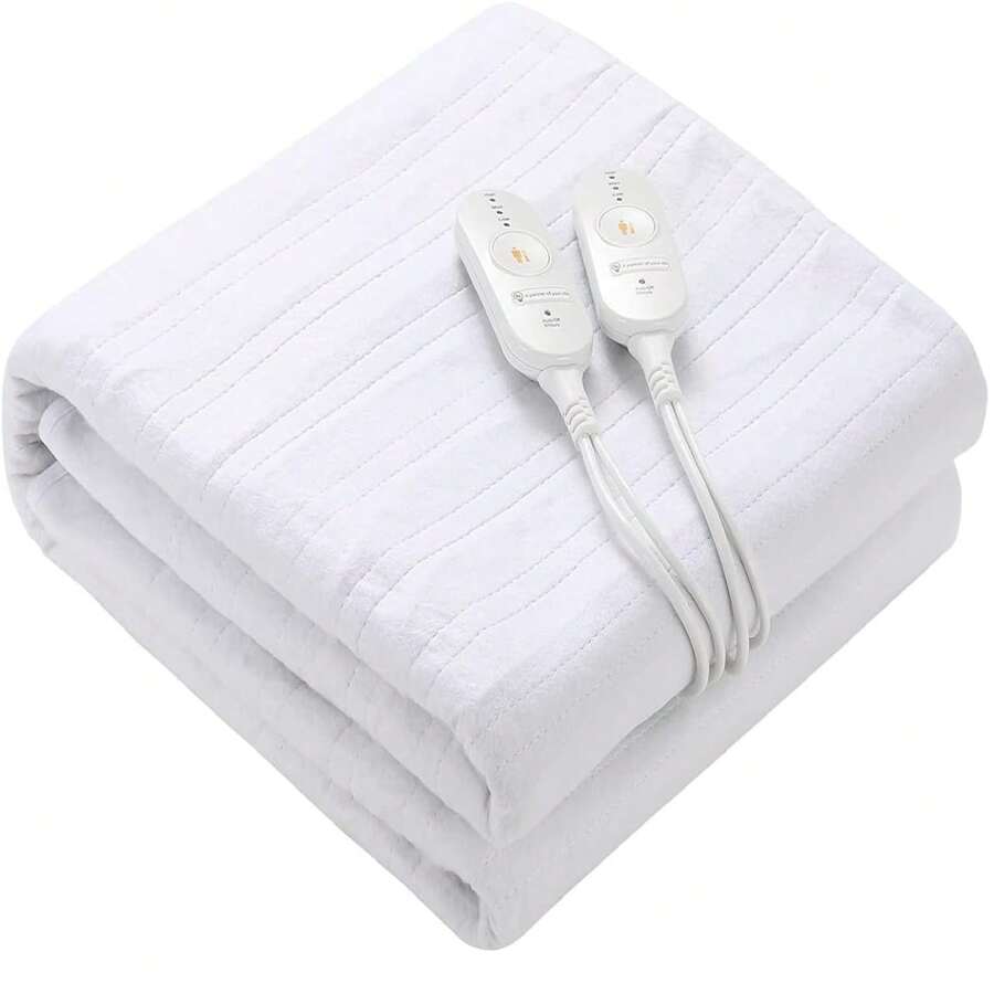 150X160cm Electric Blanket Heated Underblanket Double, 3 Heat Settings Bed Warmer With Timer Overheat Protection Machine Washable