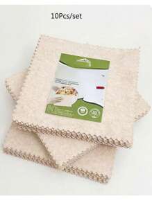 10pcs Household Towel Gourd Oil-Absorbing Cloth Multifunctional Non-Stick Thickened Dish-Washing Cleaning Rag - Multicolor - View 2