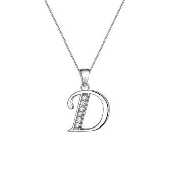 Letter zirconia 925 Sterling Silver Pendant Necklace - Fashionable Personalized Gift For Women And Girls, Birthday Gift, Daily Ornament Jewelry