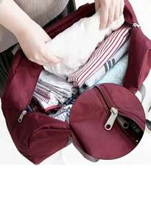 旅行包 折叠行李包 飞机包 单肩包 姓名首字母图案 大容量收纳袋 防水防潮行李袋 手提包 收纳包 毛巾 衣物收纳袋 假日旅行用品 学生周末包 瑜伽健身包 学校包 学校用品 学校用品 - 酒紅色 - 查看 3