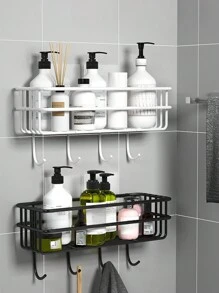 1pc,Bathroom Storage Shelf Perforation-Free Wall Hanging Bathroom Shelf Bath Toilet Toilet Washstand Storage Shelf
