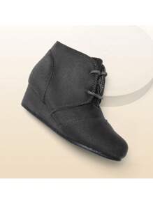 Girls Low Wedge Heel Booties Side Zipper Ankle Boots Toddler/Little Kid/Big Kid - Xám - Xem 5