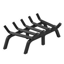 18in To 30in Fireplace Log Grate, Heavy Duty Fireplace Grate With 6 Support Legs, 3/4" Solid Powder-Coated Steel Bars, Log Firewood Burning Rack Holder For Indoor And Outdoor Fireplace - 24英寸 - 查看 1