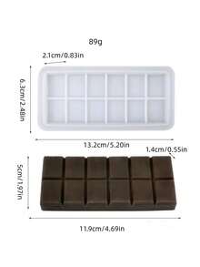 1pc New Chocolate Bar Shaped Silicone Mold For Candy Making & Baking, Multi-Purpose Household Diy Tool For Making Cakes, Cookies, And Ice Cubes - White - View 2