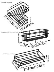 1pc,Bathroom Storage Shelf Perforation-Free Wall Hanging Bathroom Shelf Bath Toilet Toilet Washstand Storage Shelf