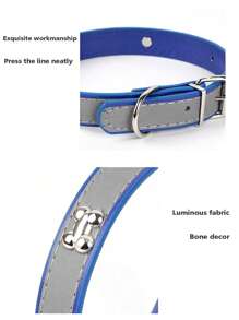 1入組棕色寵物反光項圈和牵引繩套裝,適用於小型、中型和大型寵物,夜間安全功能配備夜光執行 - 棕色 - 查看 9