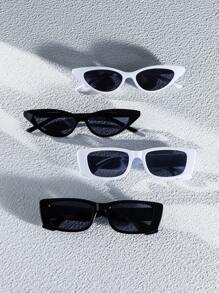 Ladies' Elegant & Versatile Narrow Plastic Cat Eye Frame Eyewear With Multiple Styles As A Perfect Accessory For Daily, Vacation And Festival Occasions Street Shades Beach Accessories Beach Accessories For Women Glasses Shades For Summer Beach Vacation,Outdoor,Travel