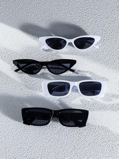 女士优雅百搭的窄框塑料猫眼眼镜，款式多样，是日常、度假和节日场合的完美配饰。街头风沙滩配饰，女士夏季沙滩度假、户外活动、旅行的理想之选。