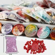 100 Piezas De Cera De Sellado, 100 Piezas De Cera De Sellado De 10*7cm, Para Invitaciones De Boda/cumpleaños Diy, Envoltura De Regalo, Scrapbooking, Accesorios Decorativos - Azul - Ver 2