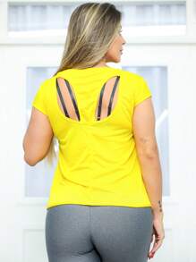 Women Sports Tees & Tanks - 黃色 - 查看 2