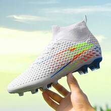 1 Paar neue professionelle Fußballschuhe für Herren mit Stollen Anti-Rutsch AG, Fußballstiefel für Erwachsene, atmungsaktiv, hoher Schaft, Paar Outdoor Rasen leichte Match-Trainings Leder Klassiker Fußballschuhe