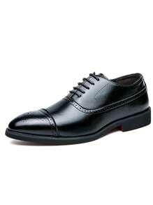 Men'S Formal/Casual/Business/Work/Drive/Chelsea Leather Shoes In Black For Various Occasions, Large Size - Black - View 1