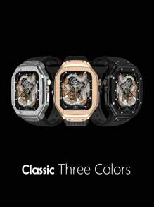 Zinc Alloy Modified Party Fashion Watch Case TPU Strap Protective Cover Integrated, Compatible With Apple Watch 8 S7 5 Ultra S8 SE6