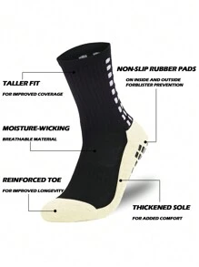 FLSHMCEN Sports Outdoor 1 Pair Men's Grip Soccer Socks And Football Leg Cover, Non-Slip Leg Shin Guards Cover For Basketball, Football, Sports