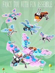 Insect-Themed Building Blocks Include 10 Different Styles Of Insect Building Blocks. Collect 10 Styles To Form 3 Types Of Insects. Party Favors Boys Girls Toys - Multicolor - View 3