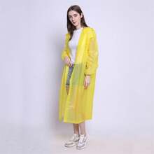 1件時尚加厚雨衣女士戶外便攜式防水雨衣女士雨衣披風,適用於旅行露營徒步旅行,非一次性雨衣旅遊戶外音樂會男女通用輕便雨衣 - 黃色 - 查看 7