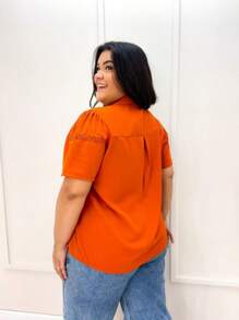 Plus Size Women Tops - 橘色 - 查看 3