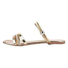 Sandália Rasteirinha Feminina Brilho Rasteira Verão Tiras