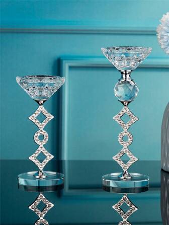 Light Luxury Creative Crystal Candlestick Halloween, Spooky, Autumn, Festival, Holiday , Winter, Holiday, Festival,Room Decor,Gifts Birthday Graduation
