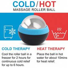 Cold Massage Roller Ball, Set Of 2, Cryosphere Ice Therapy Ball For Body Muscle Relief, Roller Massager For Back, Neck, Deep Tissue, Foot Plantar Fasciitis, Myofascial Release - Blue - View 4