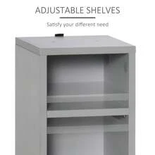 HOMCOM 204 CD Media Display Shelf Unit Set Of 2 Blu-Ray Tower Rack W/ Adjustable Shelves Bookcase Storage Organiser - Grey - View 9