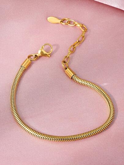 1pc Stainless Steel Snake Bone Bracelet, Unique Design, Titanium Steel Snake Chain, Fashion Jewelry For Women, Suitable For Party And Daily Wear