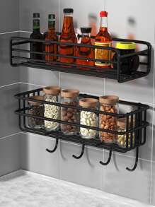 1pc,Bathroom Storage Shelf Perforation-Free Wall Hanging Bathroom Shelf Bath Toilet Toilet Washstand Storage Shelf