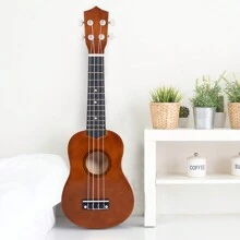 HOMCOM Ukelele 21 Pulgada Ukelele Soprano para Principiantes apto para Concierto y Escuelas Cuerdas de Nylon Material Madera - Marrón - Ver 1