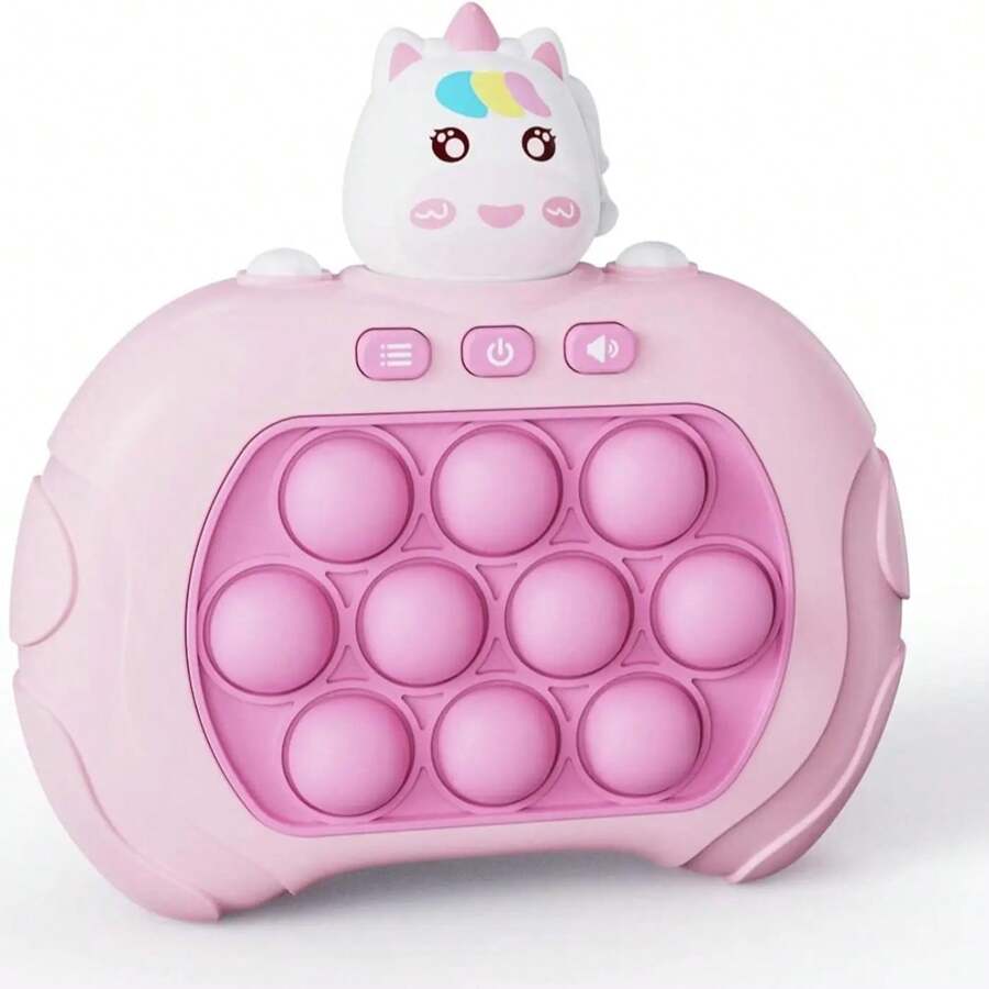 1 件独角兽形状游戏机，带有打地鼠和其他速度游戏，适合青少年和成人，学校用品 - 紅白色 - 查看 1