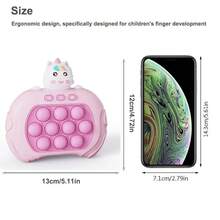 1 件独角兽形状游戏机，带有打地鼠和其他速度游戏，适合青少年和成人，学校用品 - 紅白色 - 查看 2